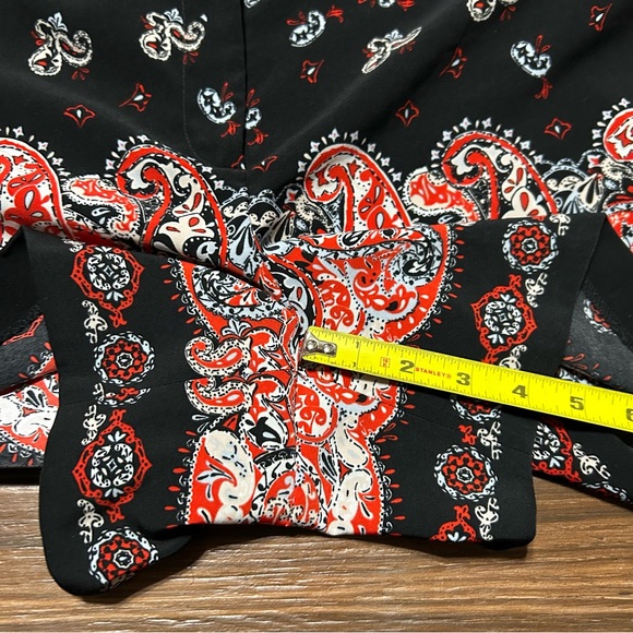 LOFT Paisley Riviera‎ Shorts 14 Black Red Pockets - Picture 5 of 8